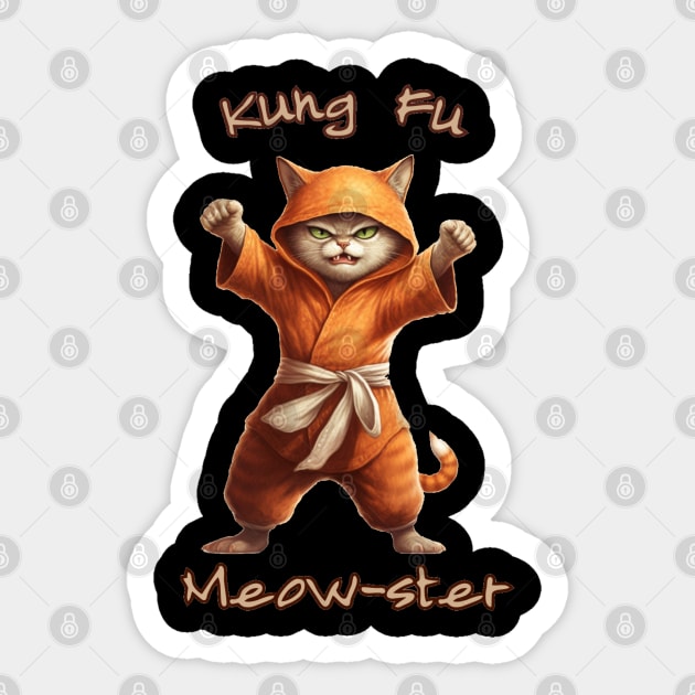 Kung Fu Cat Kung Fu Meowster Saying - Funny Cat Saying Sticker by stickercuffs